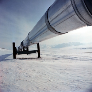 Trans Alaska Pipeline taken from Chris Dugglebys BIZCHANGERS site (photo courtesy of BP p.l.c.)