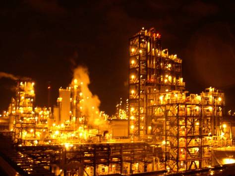 Night time view of the Chemicals JV Formosa BP Chemicals